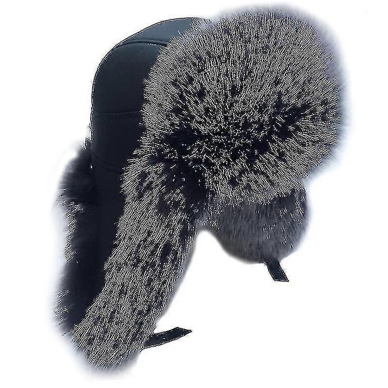 Men's Aviator Hat Fox Fur Russian Winter Hat Keep Warm