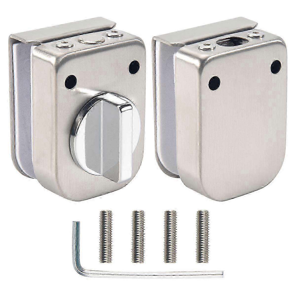 الفولاذ المقاوم للصدأ ، قفل / الترباس باب زجاجي ، 138A ، بدون حفر ، لباب زجاجي مزدوج ، باب زجاجي بدون إطار