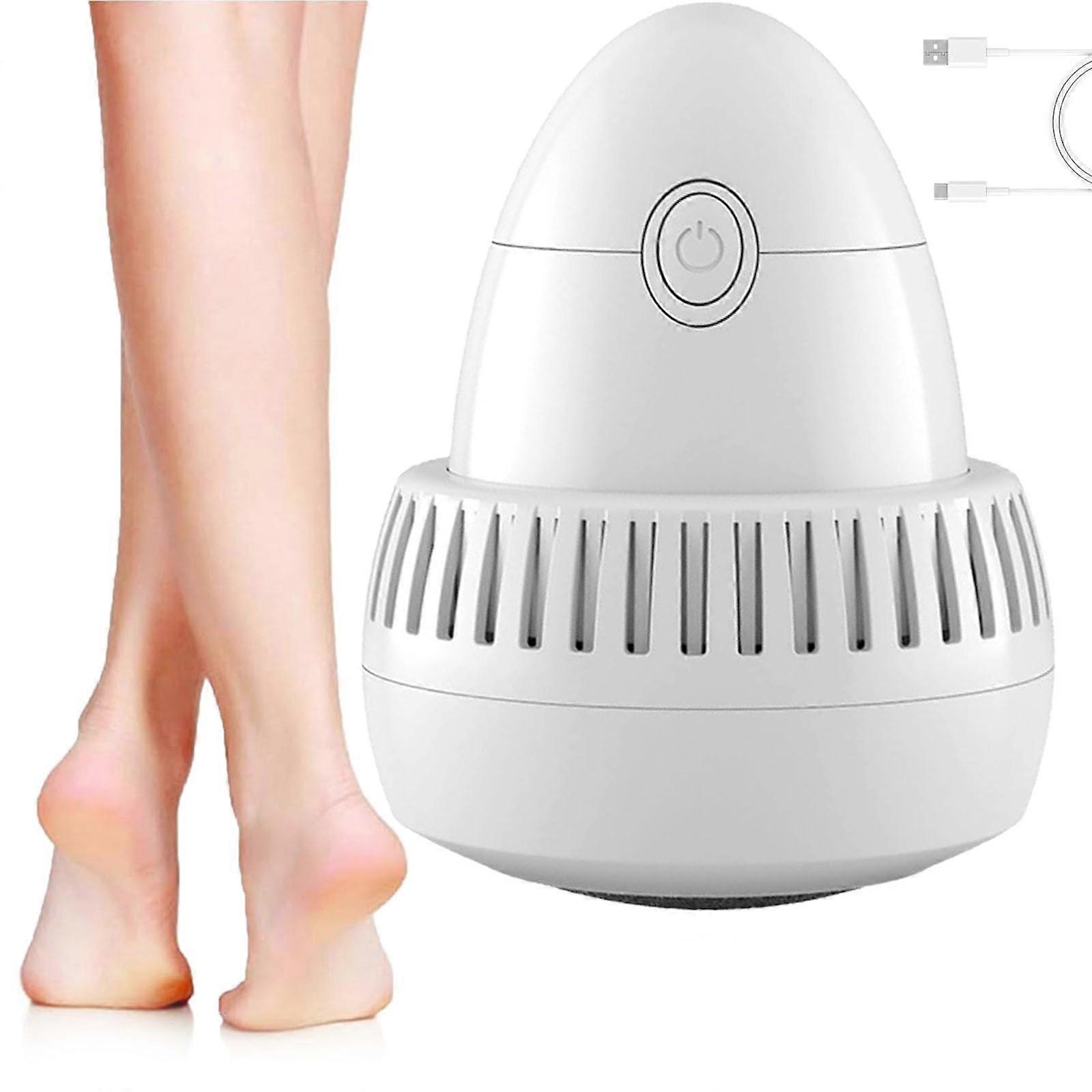 Wireless Electric Foot Grinder, Portable Foot Callus Remover with Vacuum Adsorption, 2 Speed Levels & 2 Grinding Heads