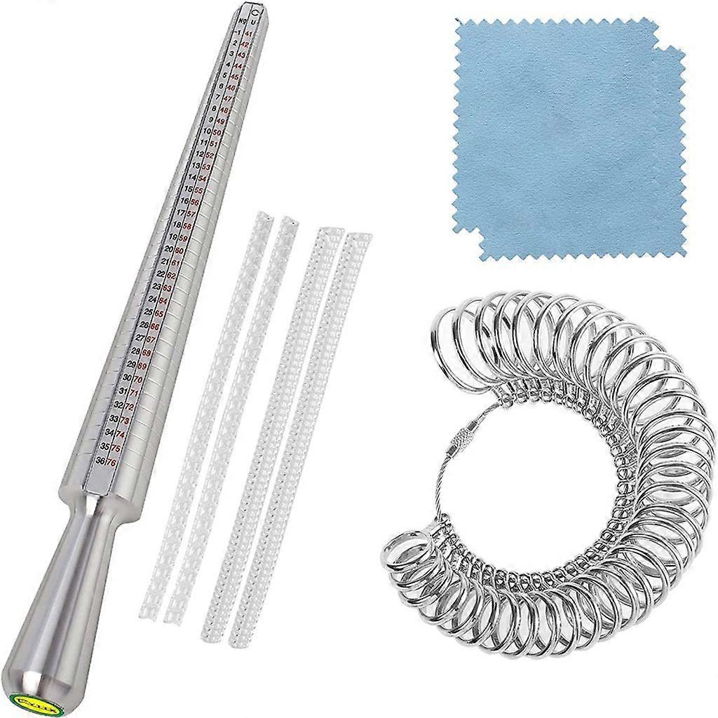 Ring Sizer Set Metall Mätverktyg Ring Mandrel Finger Sizing Gauge Smycken