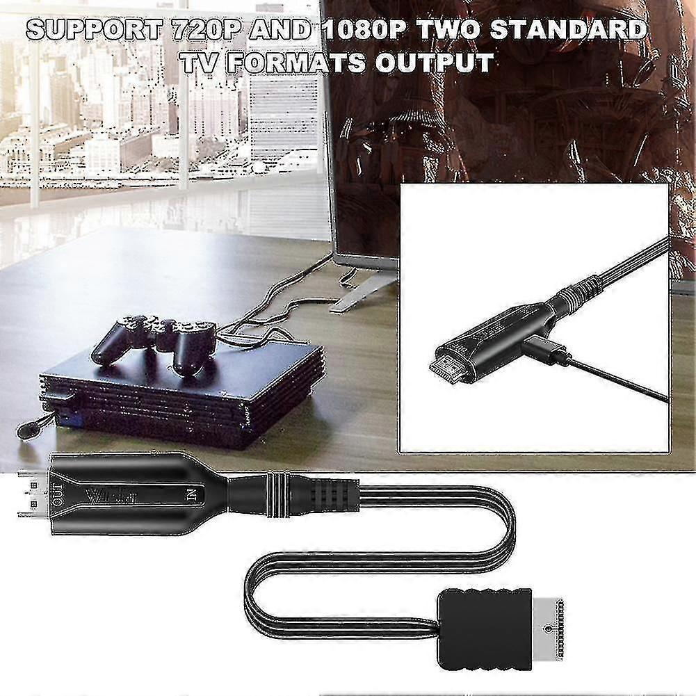 لبلاي ستيشن 2 PS2 إلى كابل محول متوافق مع HDMI HD RCA AV AUDIO والفيديو
