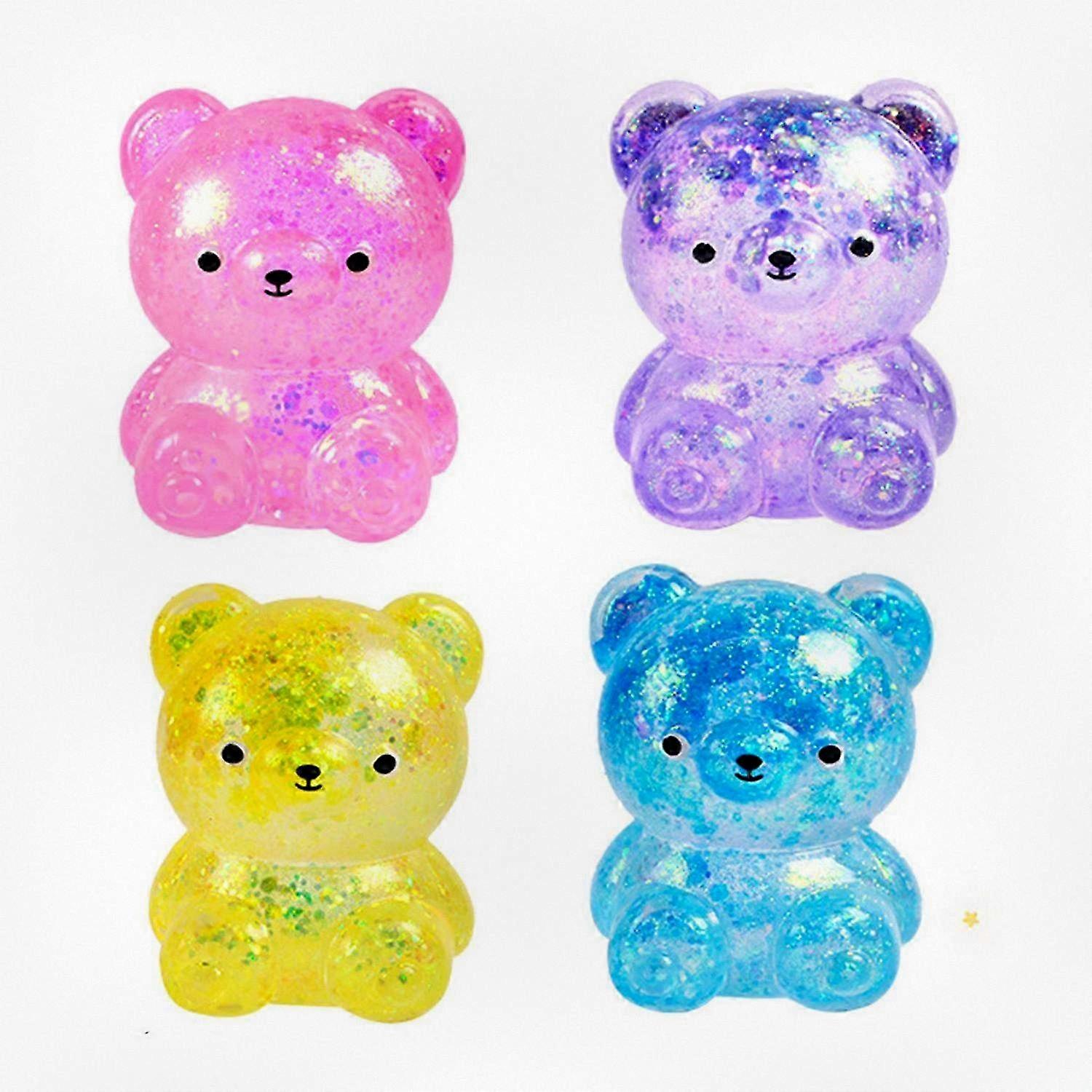 スローリバウンドスクイーズ動物のおもちゃソフトTPRストレスリリーフベアとスパンコール付き子供用大人