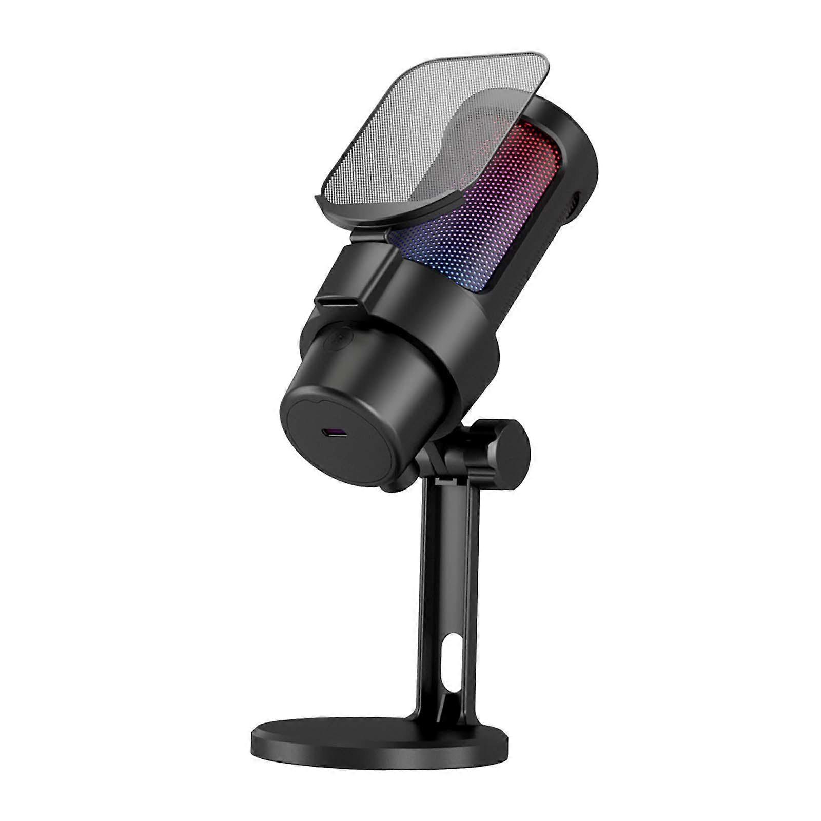 USB Microphone,Computer Mic Angle Adjustment,RGB Cardioid Condenser Microphone