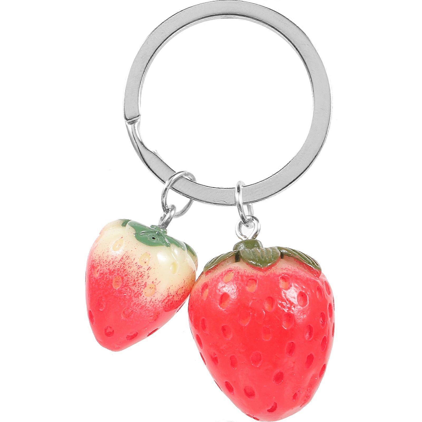 Adorable Strawberry Keychain Strawberry Key Ring Fruits Shape Keychain Ornament