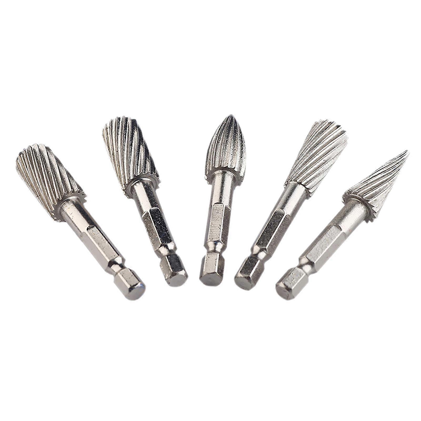5 Pieces 1/4 "Shank Milling Cutter Set Hss Rotary Files Precision Tools