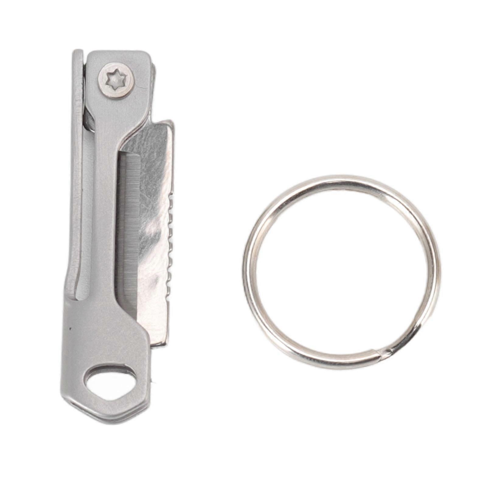 Mini Pocket Folding Foldable Squaring Chef Knife Stainless Steel with Key Ring for Package Opener Box Cutter