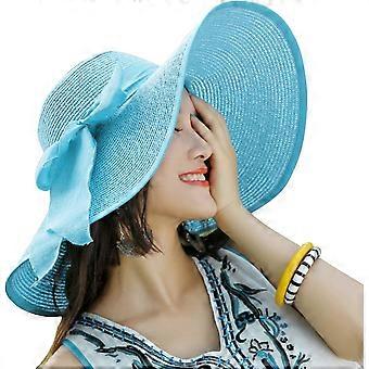 Sombrero de paja de protección solar de ala ancha para mujerSombrero flexible de veranoGorra de playa con protección UV de verano