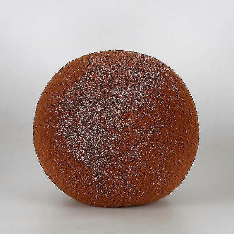 Round Plush Wool Cushion in Nordic Style - Soft Solid Color Stuffed Pillow for Sofa, Office, and Waist Support