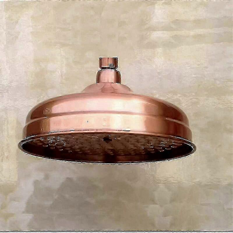 High Pressure Fixed Shower Head with Adjustable Angle and Rain Feature, 20cm (8 Inch) Diameter, Copper Finish Shower Head Suitable for Vario