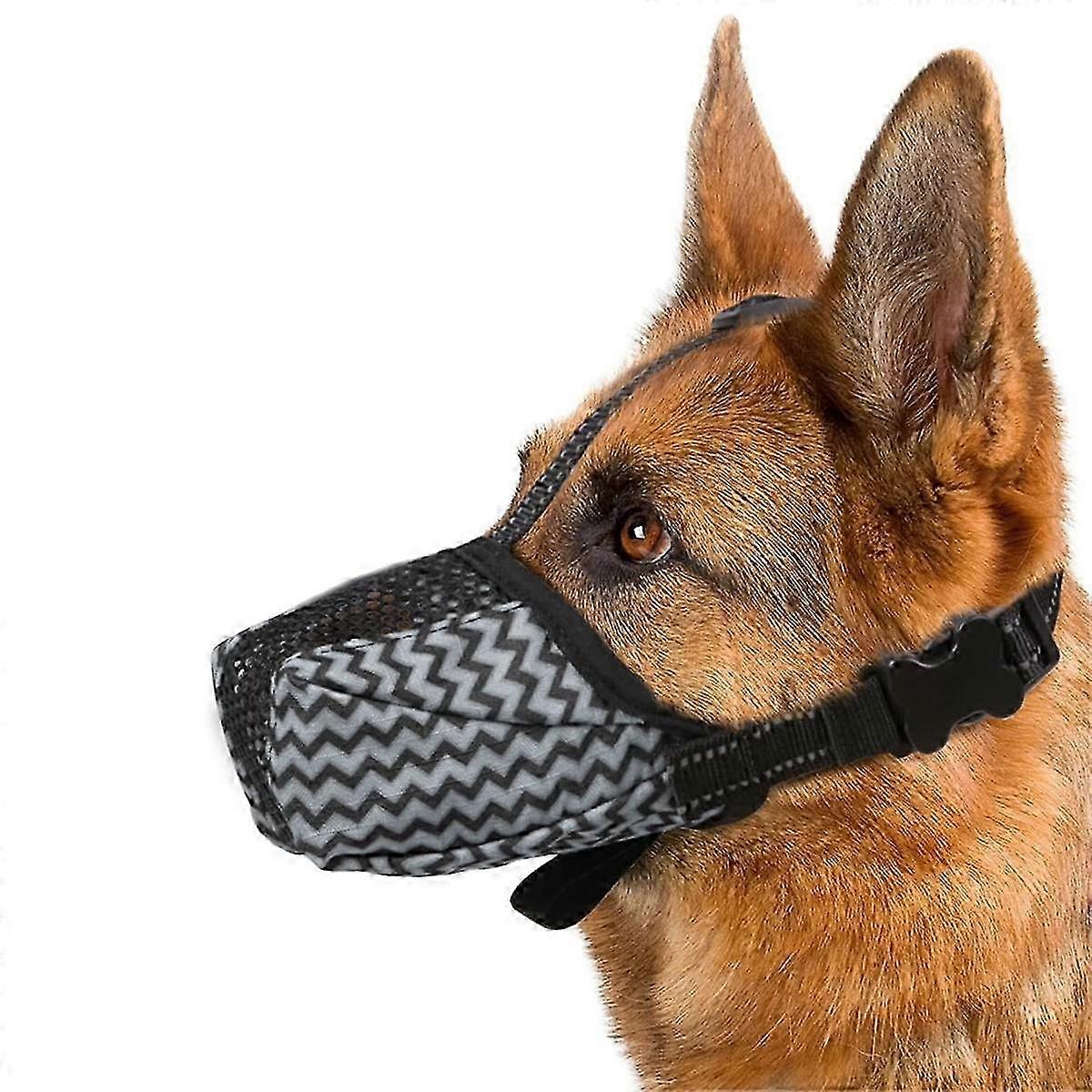Breathable Air Mesh Dog Muzzle for Medium & Large Dogs, Adjustable Comfort Fit to Prevent Biting and Barking
