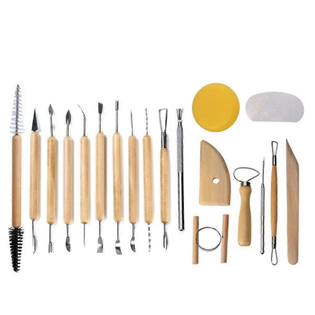 Clay 19Piece Set of Clay Sculpture Wood Lace Combination Tools to Assist Clay Sculpture Carving Supplies Ref: 2639