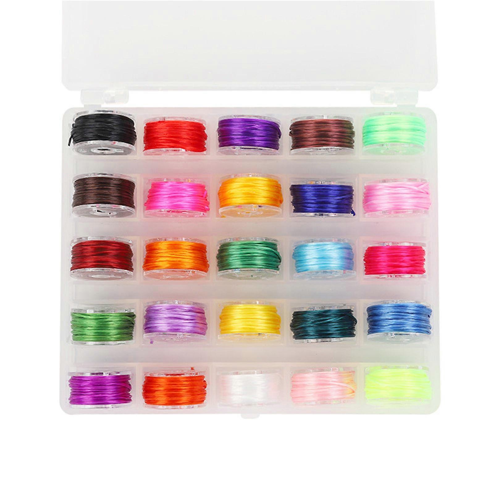 25 Rolls Colorful Elastic Beading Cord Jewelry Making String Bead Threading Wire Suitable for Craft Necklaces Bracelets