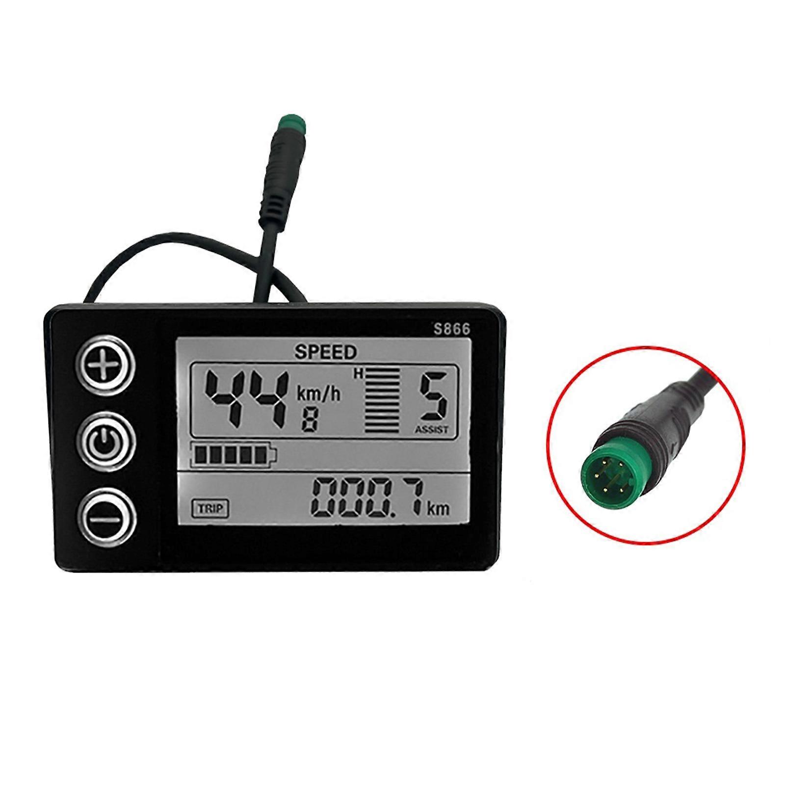 Electric Bicycle S866 LCD Display 24V 36V 48V Control Panel with Waterproof Plug for Communication Protocol No. 2