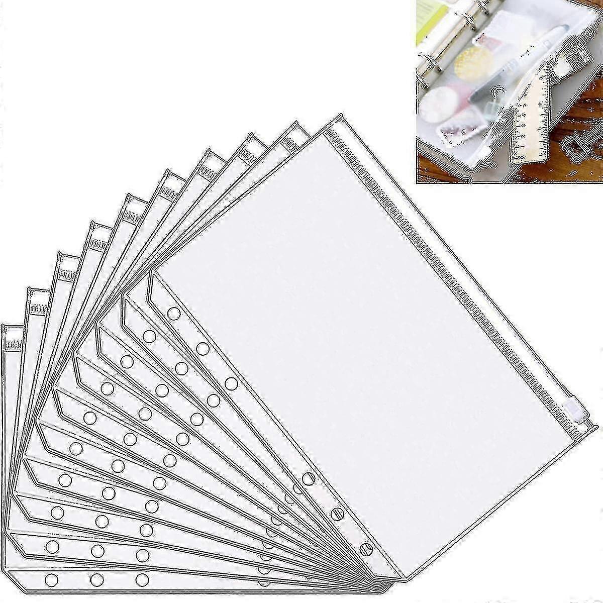 A5 Size Binder Pockets, Plastic Binder 6 Holes Zip Folder-HYJ