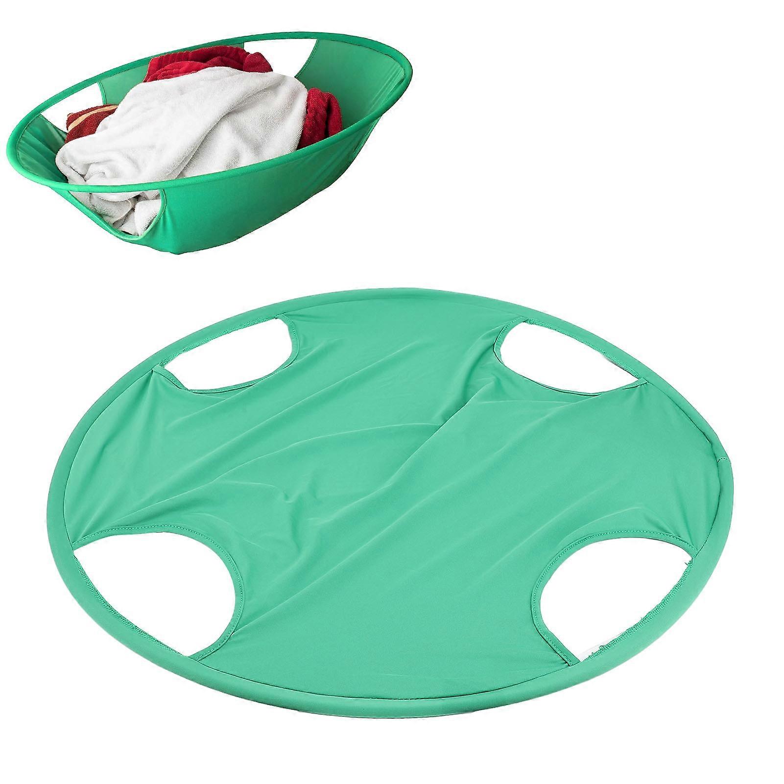 Pop Up Laundry Storage Basket Fine Wrapped Edges Foldable Round Clothes Container for Removing Clothes Small Size 