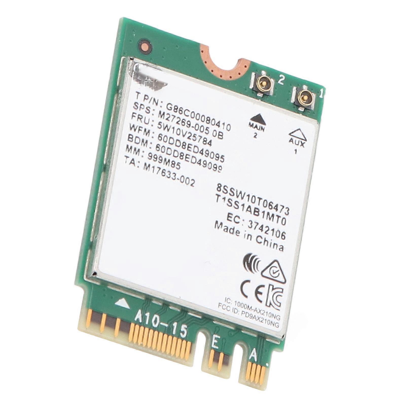 WiFi 6E Wireless Card M.2 2230 NGFF 5400Mbps Tri Band AX210 WiFi Wireless Module for Windows 11 10 64 Bit 