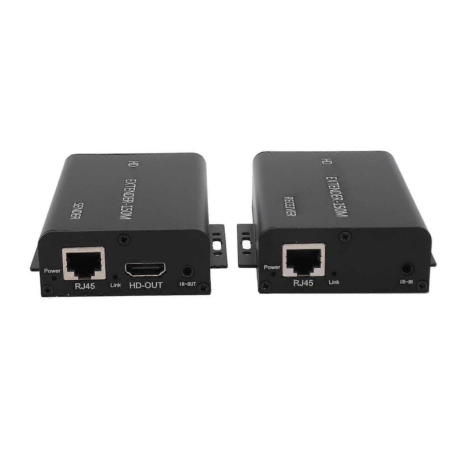 150m HD KVM Extender HD Multimedia Interface to RJ45 HD 1080P 60Hz Over Cat5e/6 Ethernet Cable KVM USB Extender 100‑240V EU Plug 