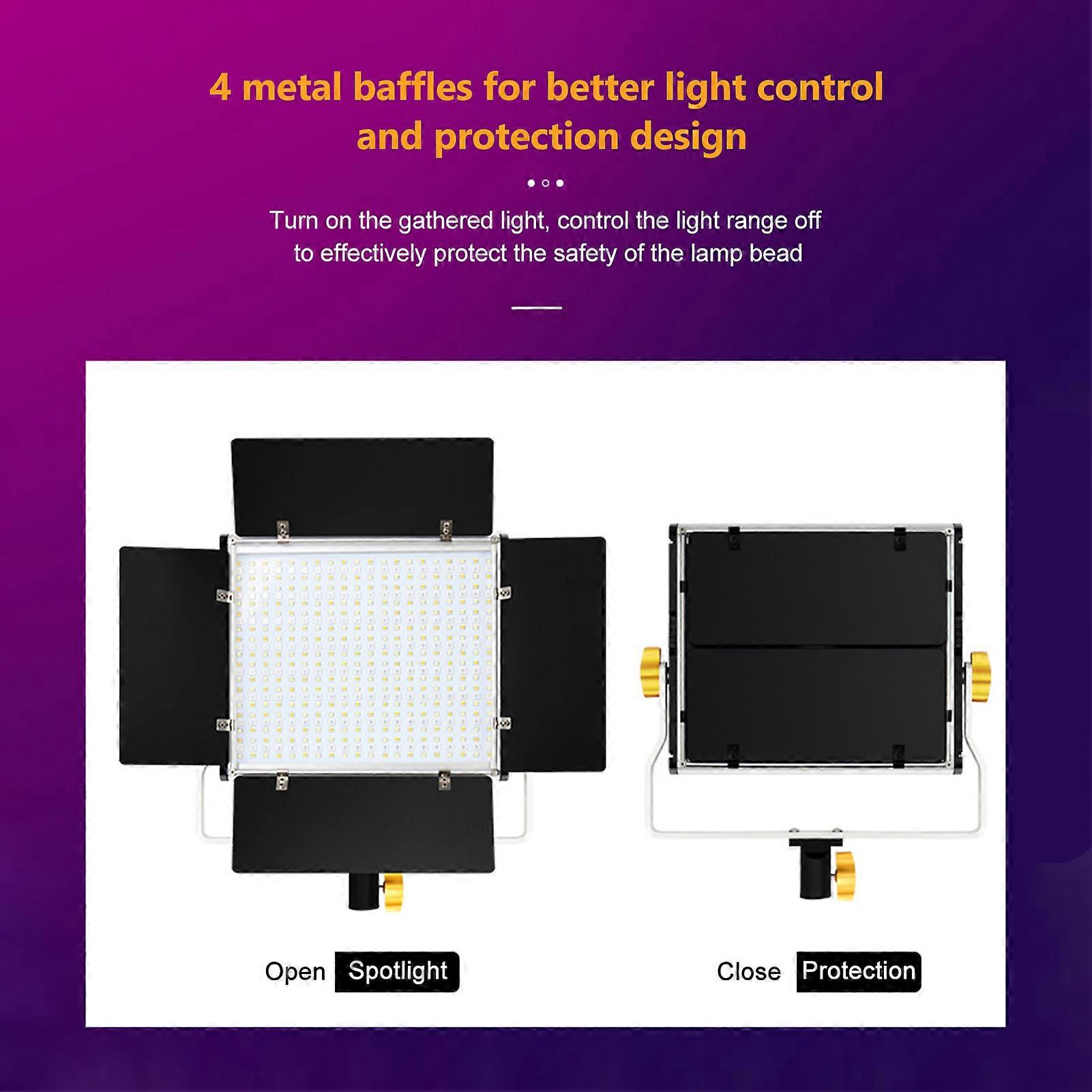 Bi-Color LED Video Light Panel: Dimmable, RGB Spectrum, 480 Beads, Remote Control