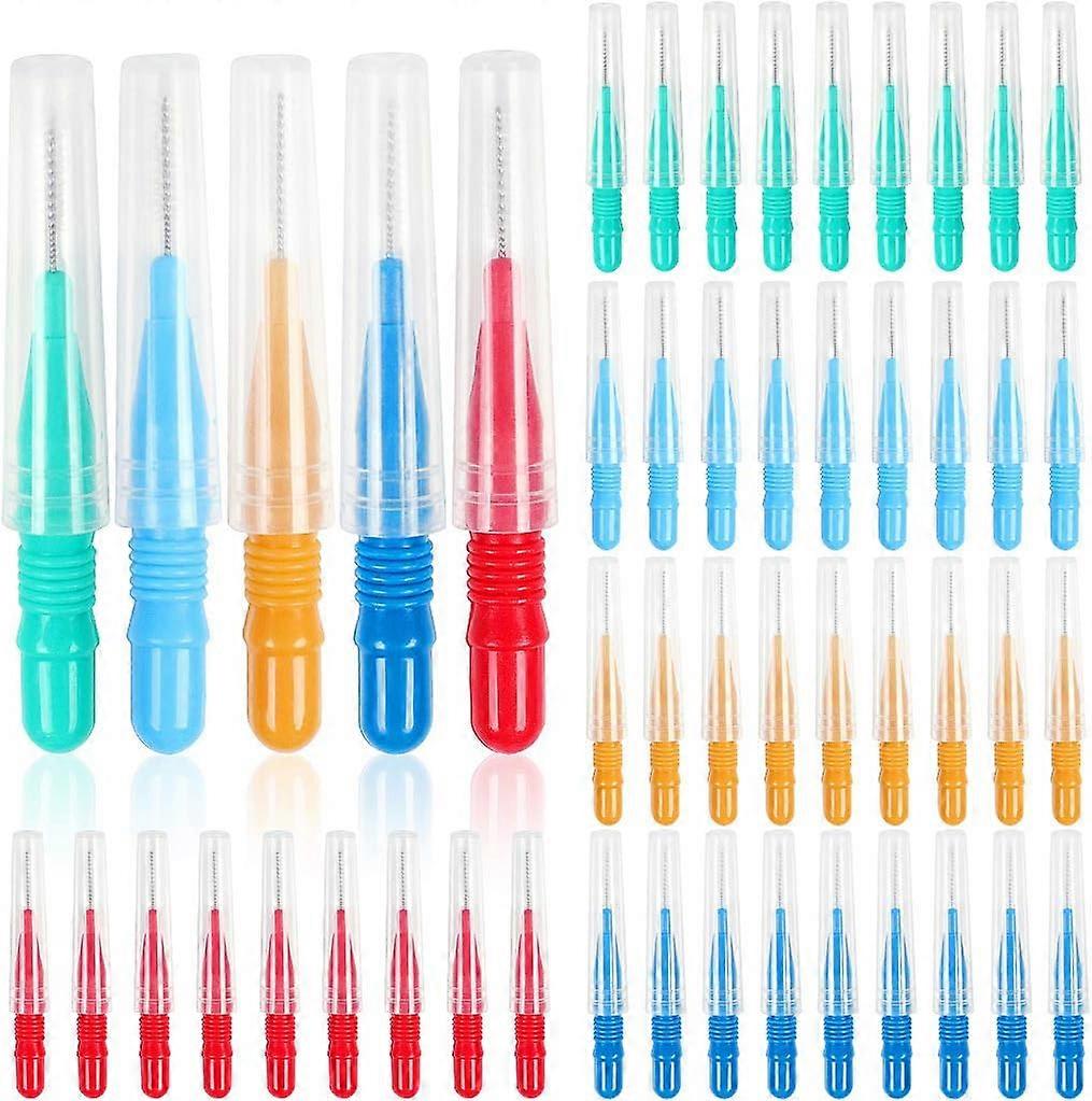50pcs interdental brushes, tooth cleaners, dental floss
