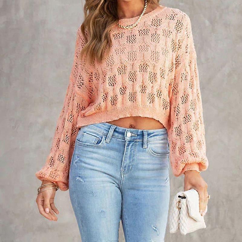 Sweater Women's Cutout Cropped Navel Pullover Top