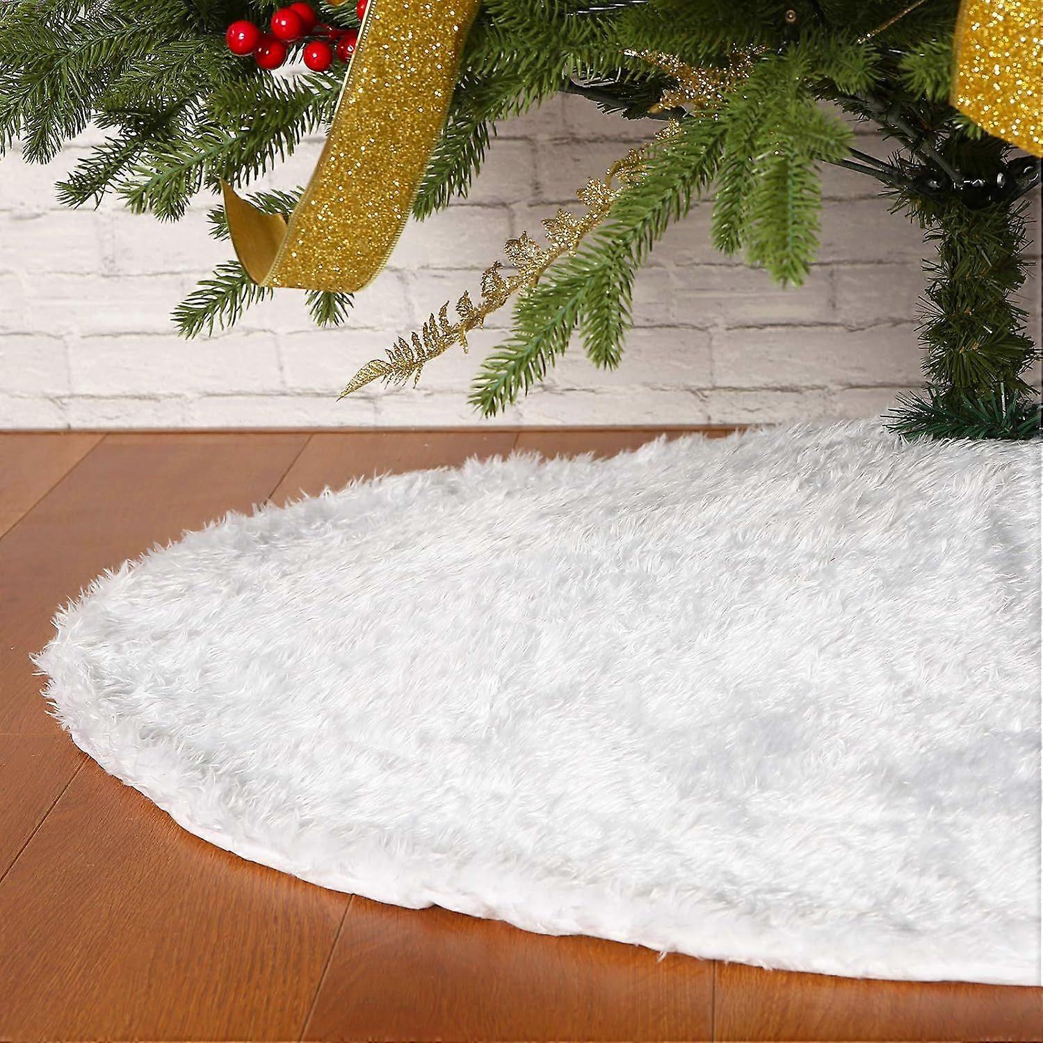 Christmas Tree Skirt,White Xmas Decorations for 5ft Christmas Tree