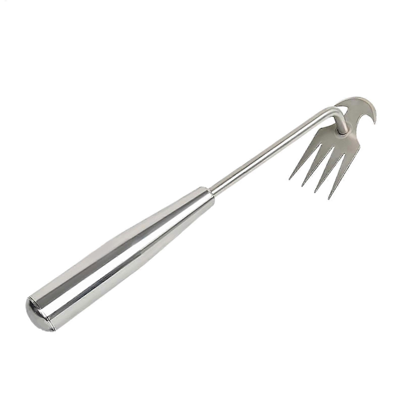 Stainless Steel Grass Puller Tool, 4 Teeth Manual Weeder, 40 Cm Vegetable Harvesting Equipment for Crab Grass and Thistle Removal