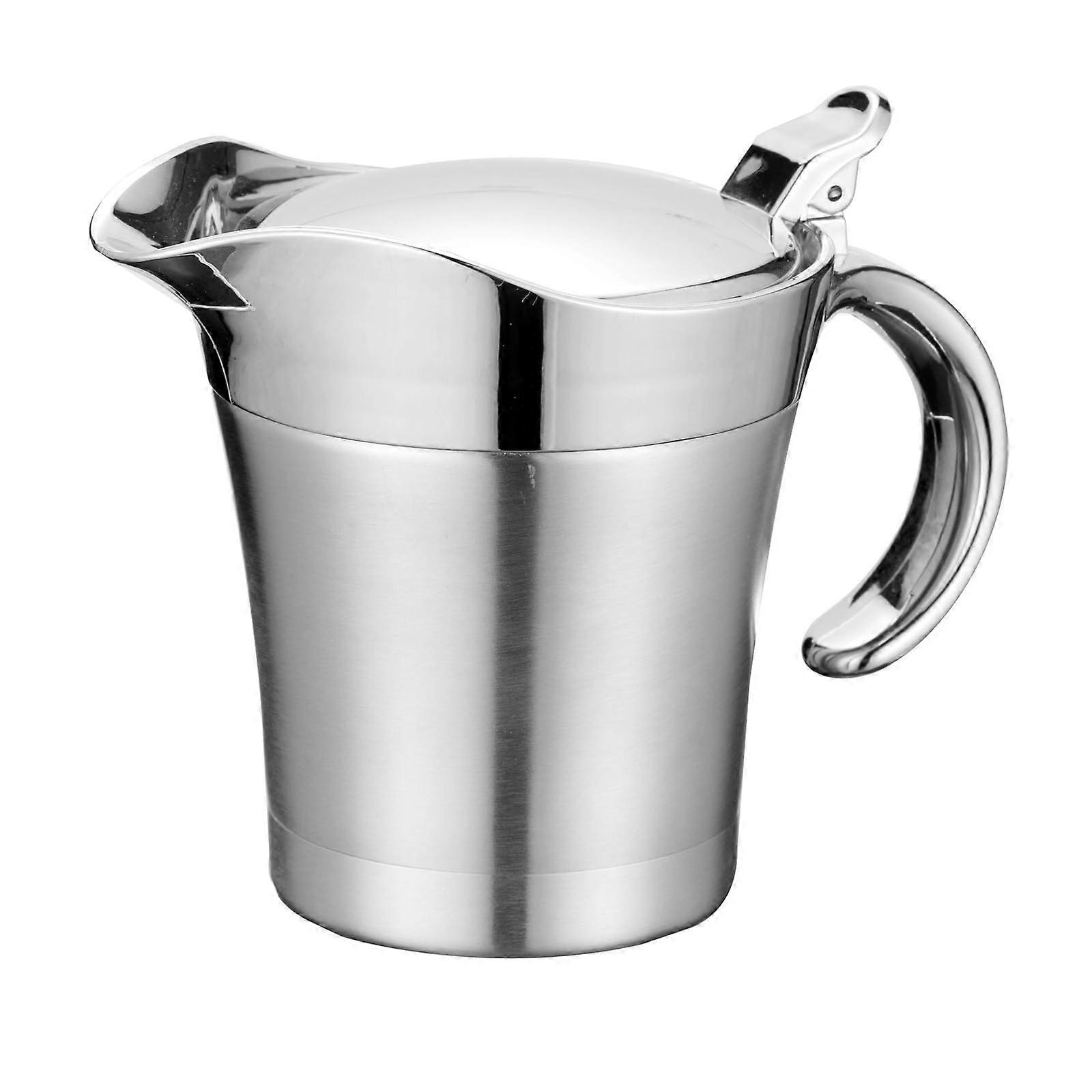 Doublewalled ulated pots, functional stainless steel serving pots for sauces, thermally ulated with lid 17.211.713.5 cm