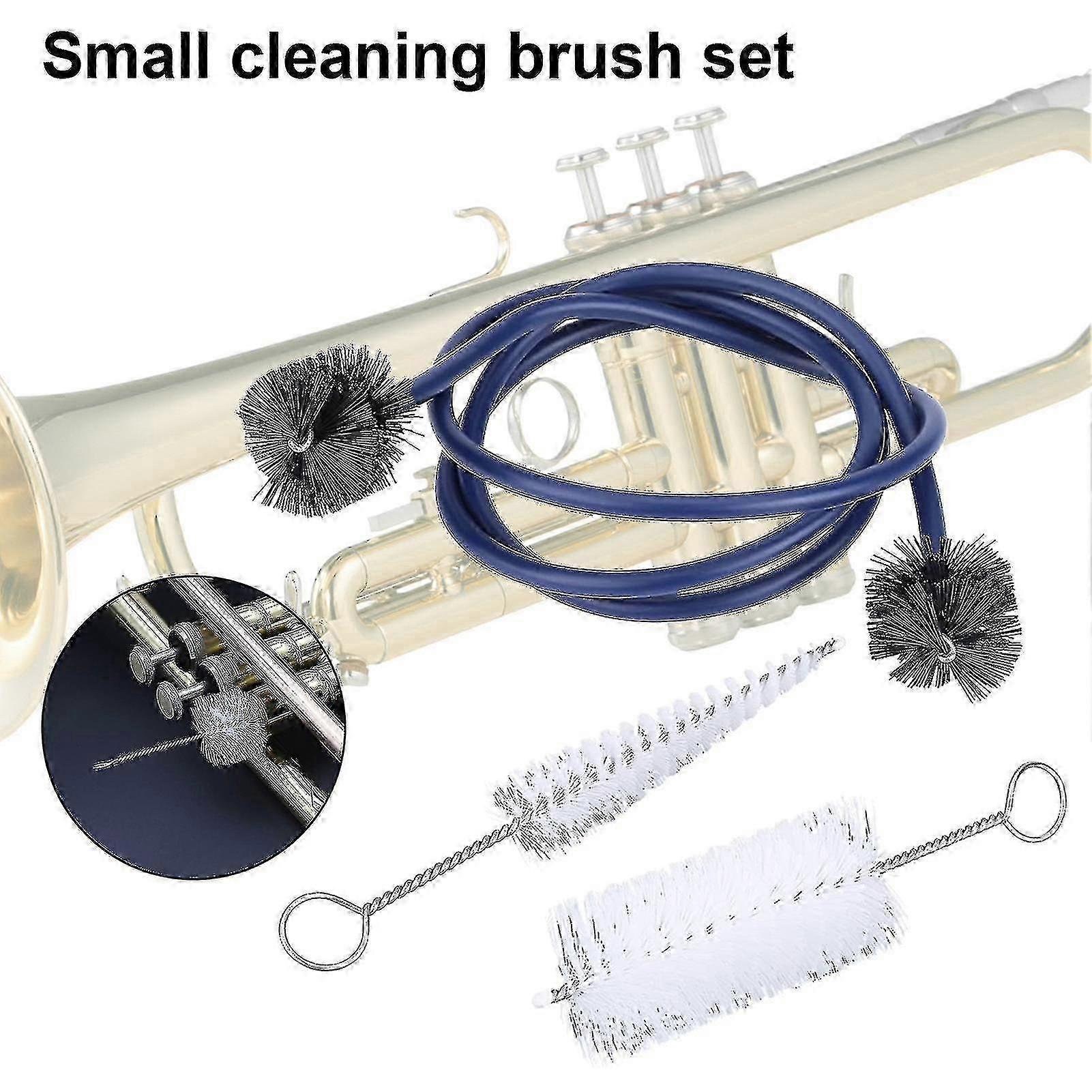 طقم تنظيف بوق البوق مع فرشاة الثعبان ، فرشاة الفم ، أداة قابلة للانحناء وملحقاتها