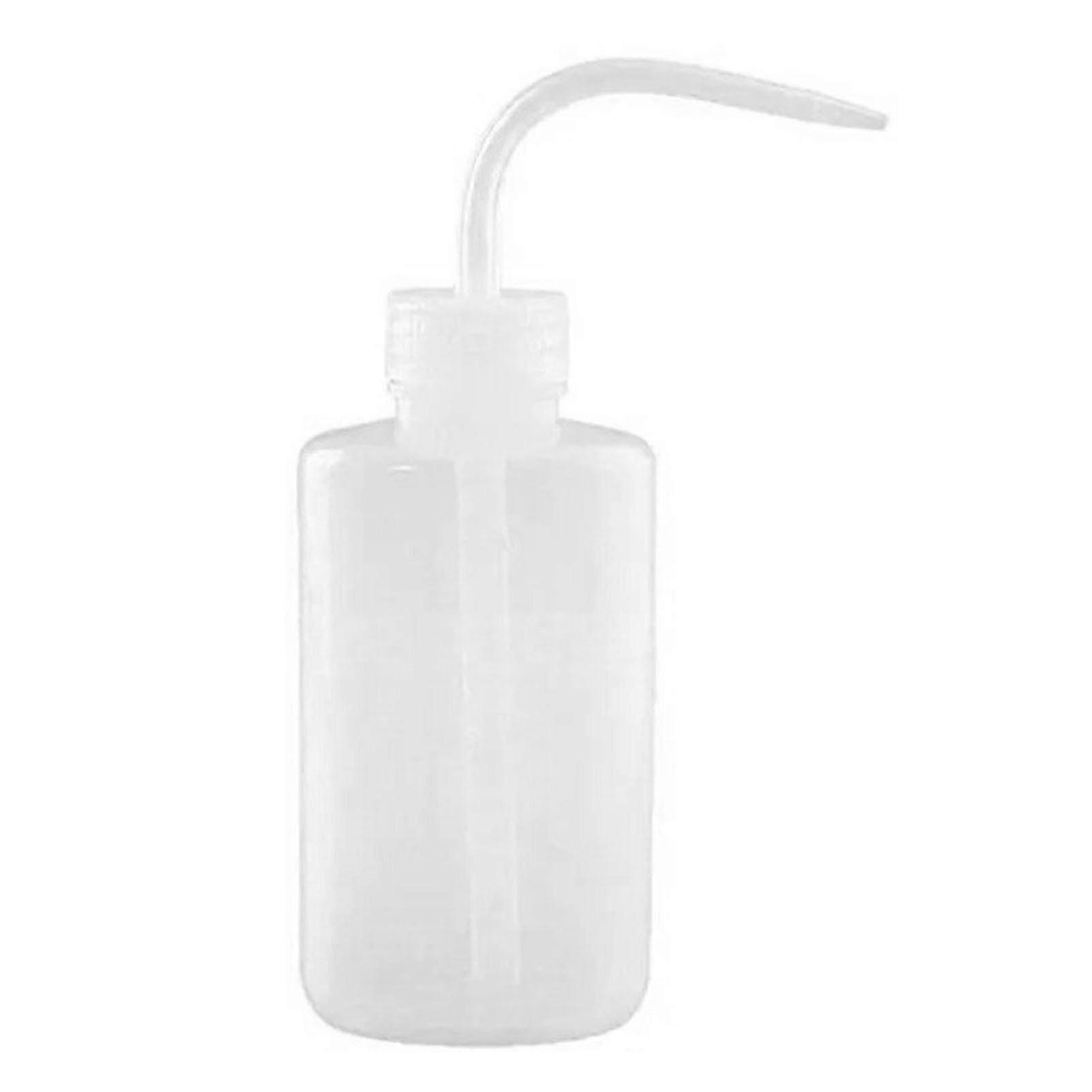 250ml Reusable LDPE Squeeze Bottle with Clear Graduations, Curved Spout for Labs, Chemicals, Home