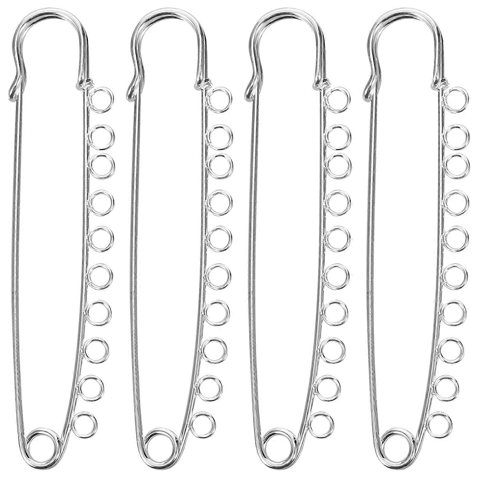 Here's a refined and professional product description for your **Safety Brooches with Loops (Metal Pins)**:
### 4PCS Safety Brooches with Loops –