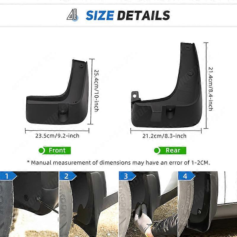 Garde-boue (bavettes) Pour Kia Niro DE 2017-2020 – Kit 4 Pièces Noir, Plastique Souple, Installation Facile Sans Perçage - 11