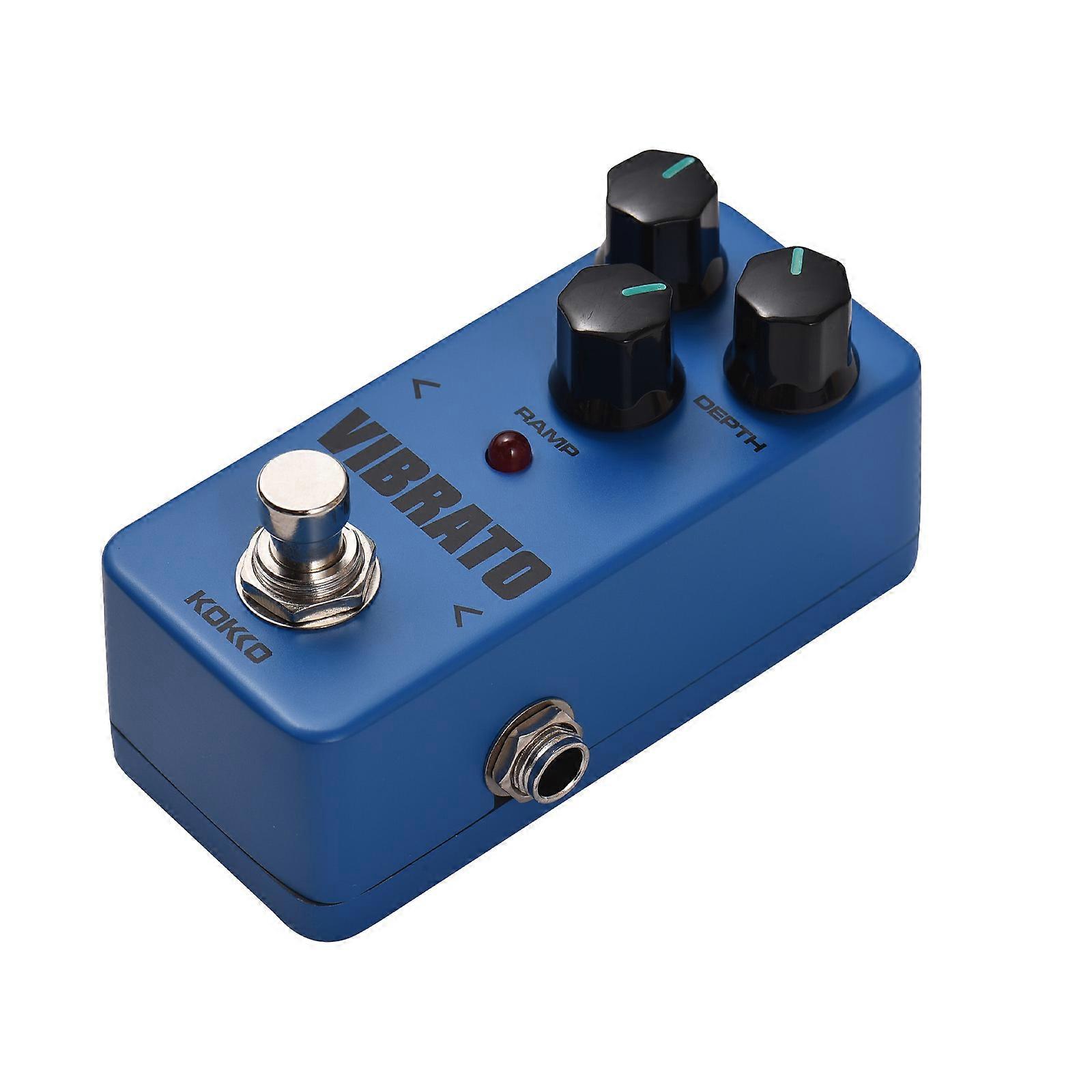 FVB2 Vibrato Electric Guitar Effect Pedal Portable Analog Guitar Effector with Rate Depth Ramp Controls True Bypass Mini Pedal
