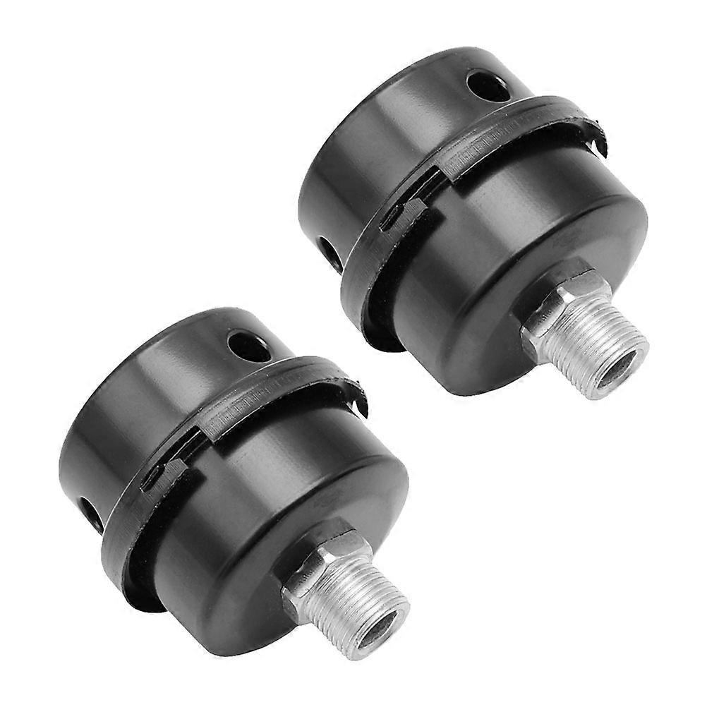 Compressor Silencer Cover Air Compressor Filter Metal Iron Shell Home Workshop Cylindrical Simple Design 7.50X6.50X6.50cm 2Pcs