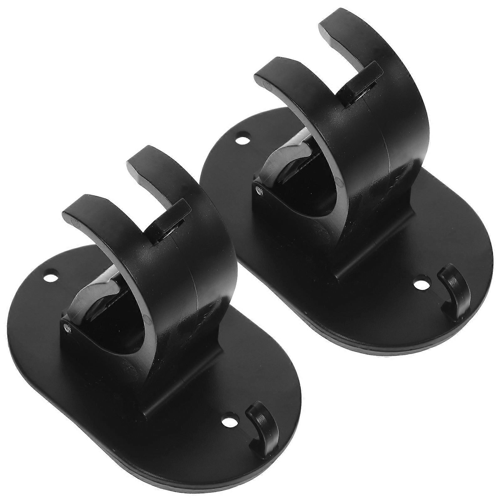 Curtain Rod Bracket No Drilling Adhesive Mounting Rectangular Simple Design For Curtain Rods 2Set