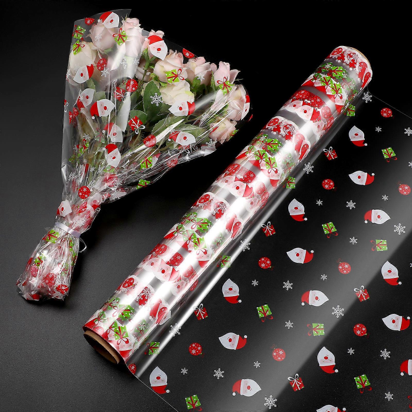 Patterned Cellophane Wrap Roll Opp Material 3000x40cm Dirt Resistant For Arts Crafts 1Set