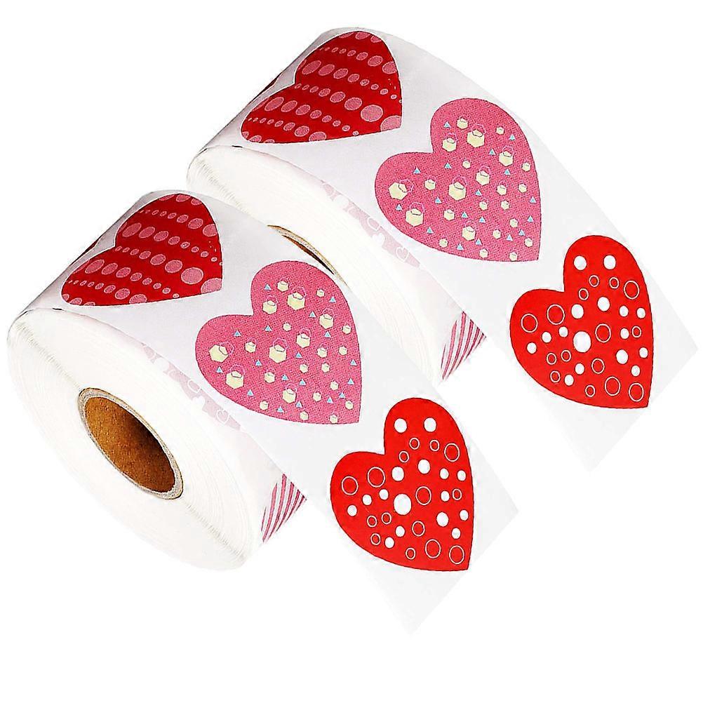 Valentine's Day Heart Stickers present Decorating Assorted Color 2.5x2.5cm Sealing 2 Rolls