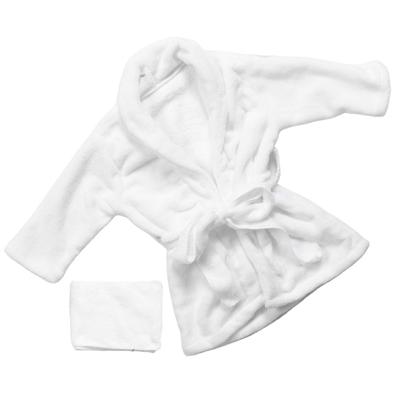 Soft Fleece Bathrobe Set for Months – Warm, Unisex Plush Robe with Waistband for Bath or Nightwear – Easy to Clean