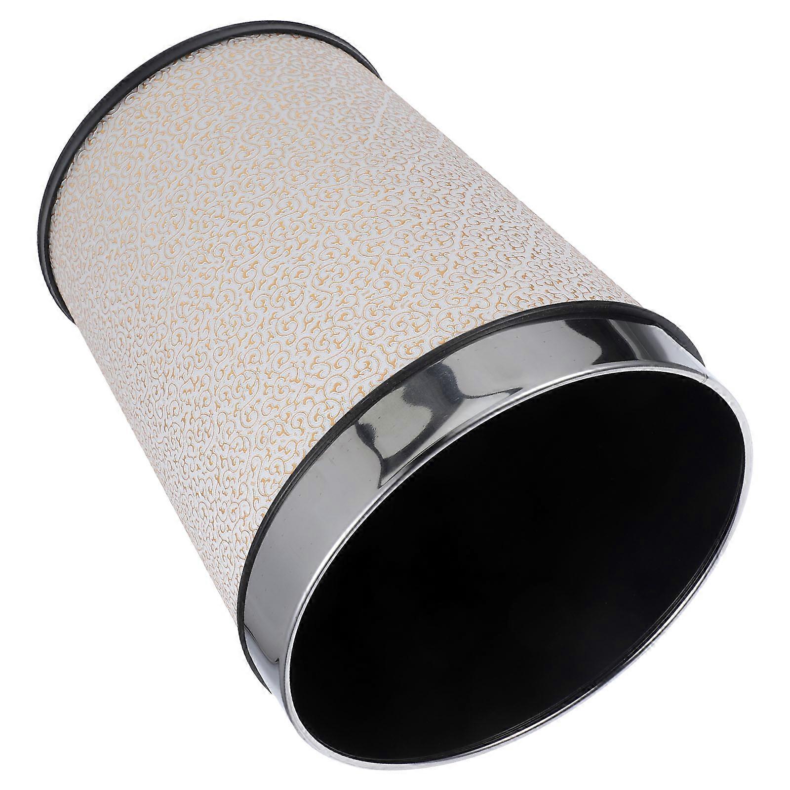 Trash Can Portable Garbage Bucket Waste Collection Home Decoration Office Use 25x21x21cm PP Cloud Pattern