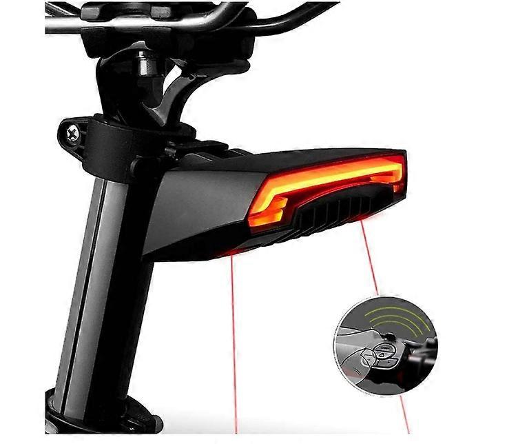 Wireless Remote Control Bike Rear Light Back USB Rechargeable Safety Cycling Warning Light Fits on Any Road Bicycle(Black)