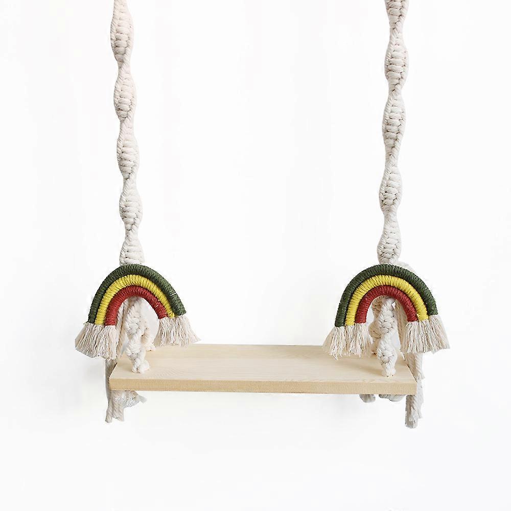 Columpios pequeños tejidos con cuerda de algodón hecha a mano