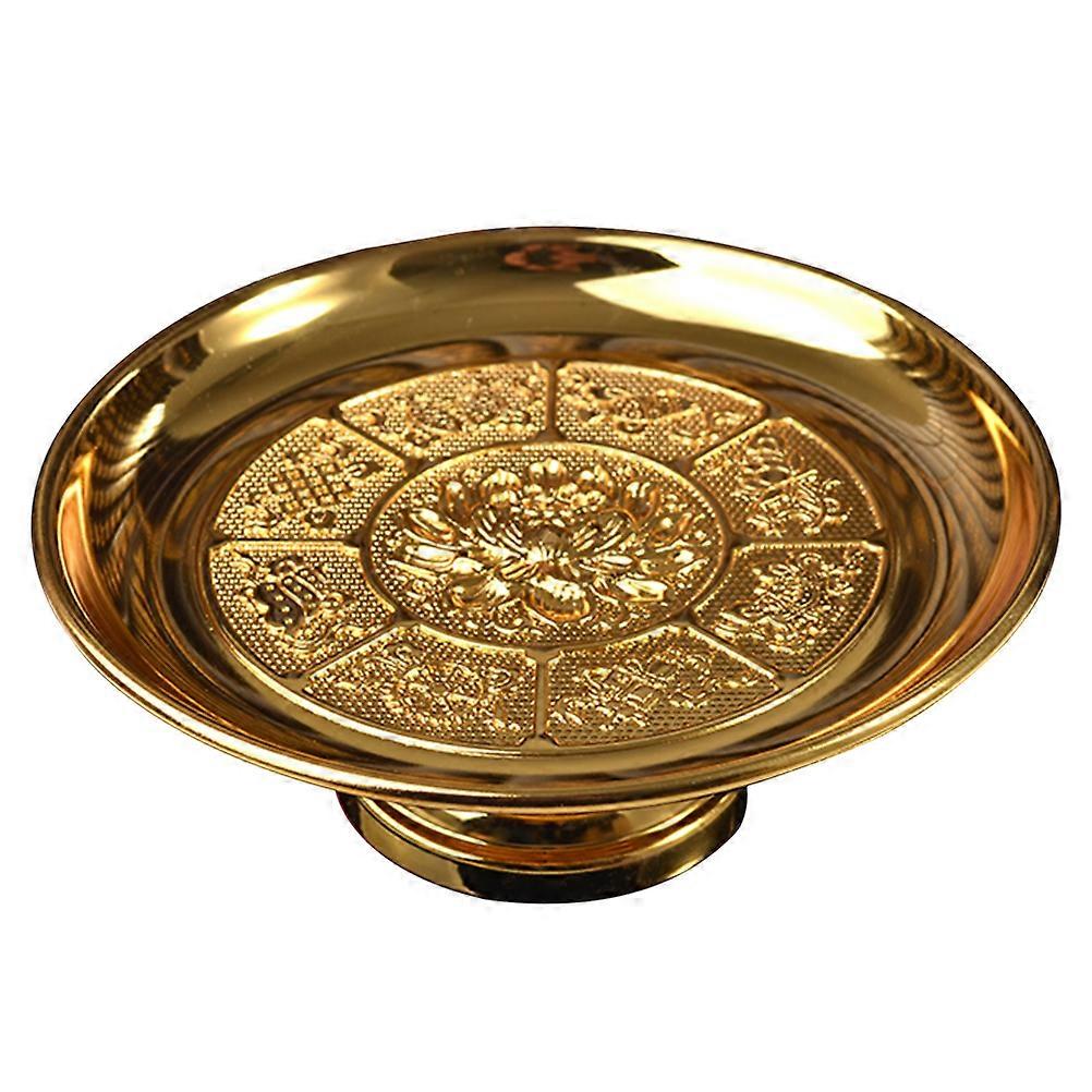 Elegant High Base Lotus Flower Fruit Tray Vintage Design Temple Tribute Holder for Fruit Display Buddhist Offerings Decorative Table Bowl