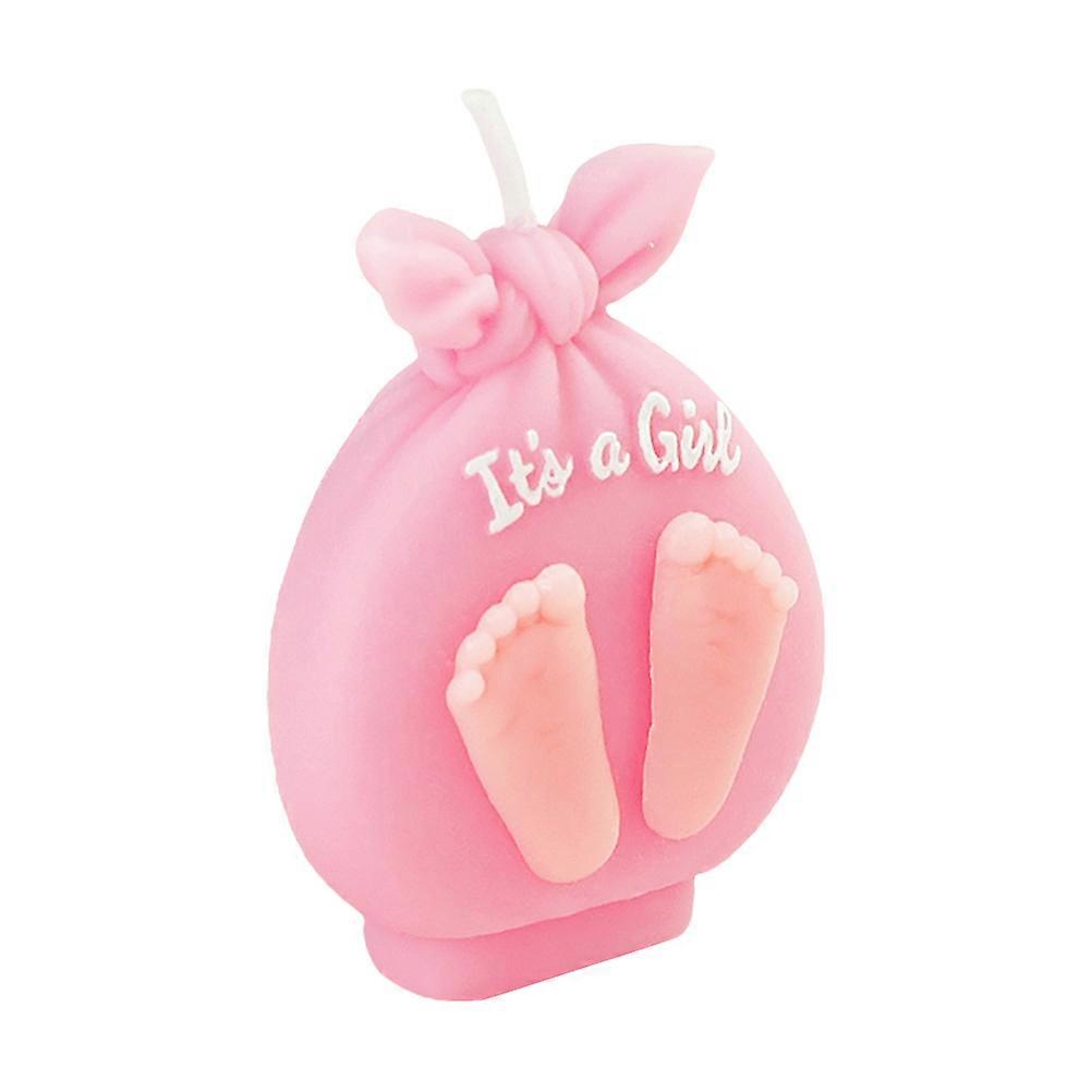 Cute Shaped Birthday Candles For Baby Pink Smokeless Wax 5*6cm 1Pc