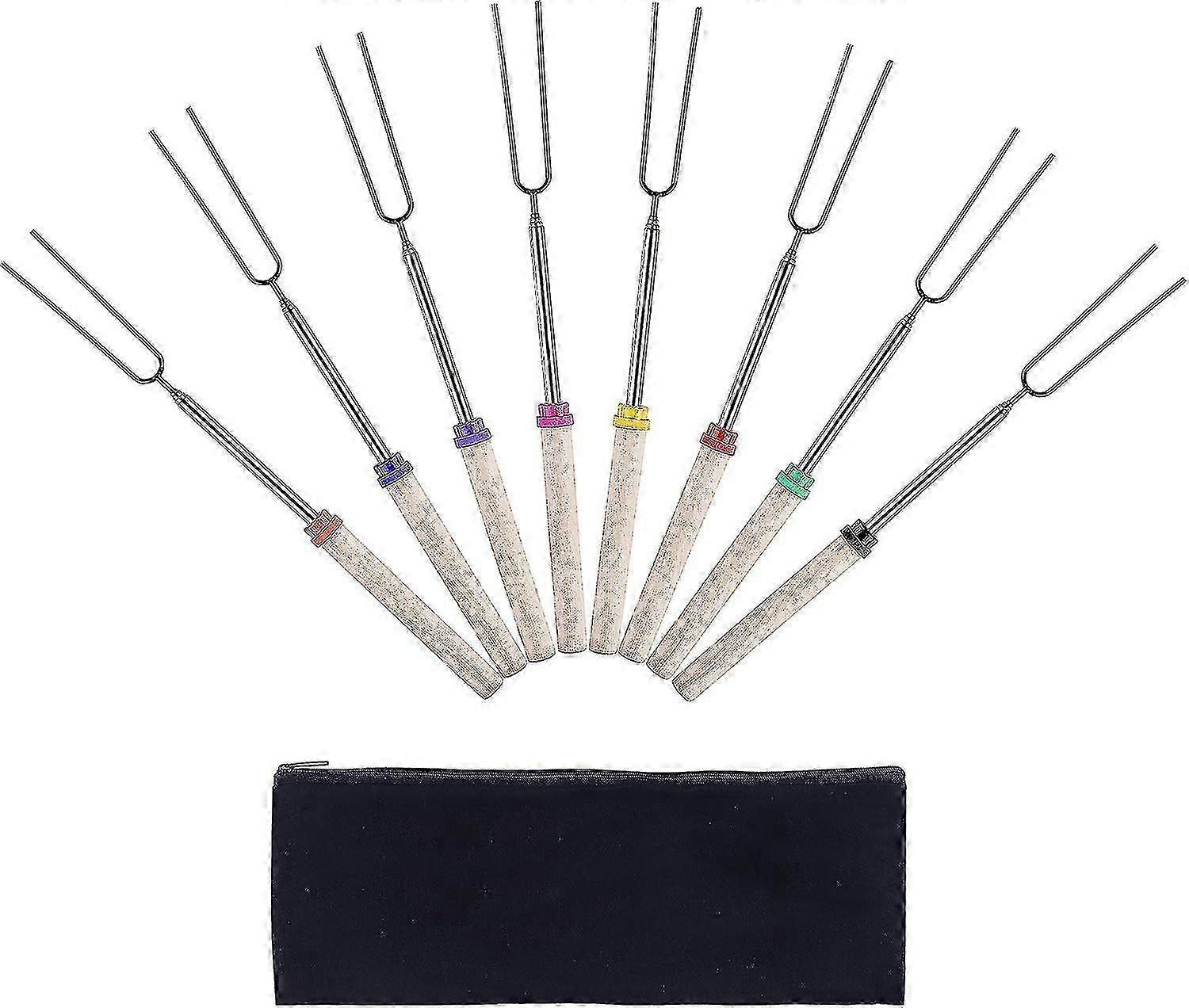 Grill Tools Set Barbecue Fork Telescopic Stainless Steel Marshmallow Roasting Stick Multi-color Hot