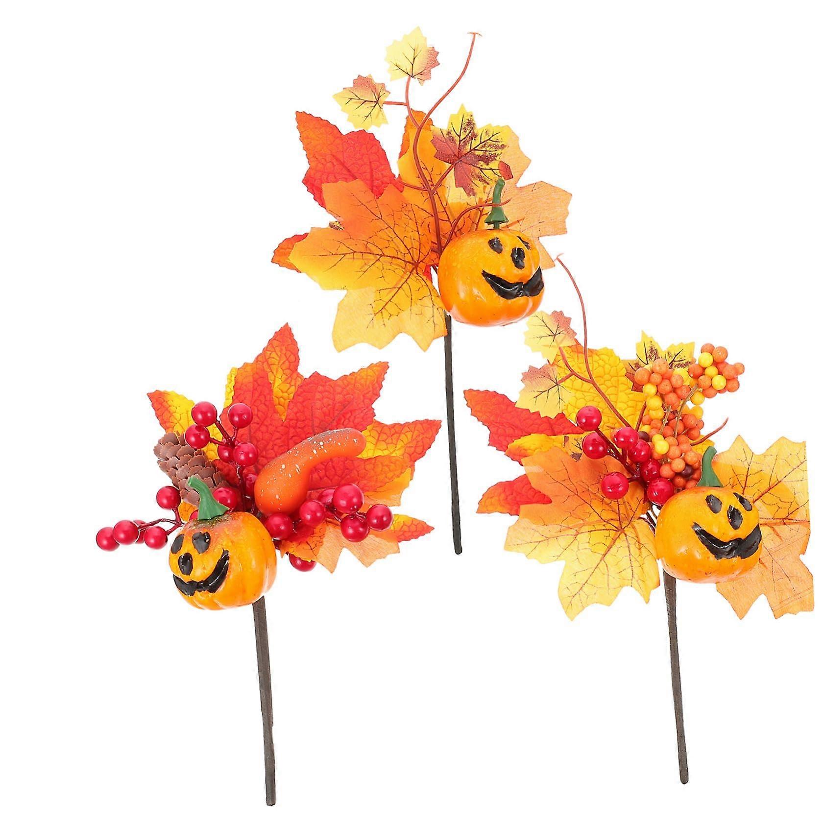 Thanksgiving maple leaf table decoration, stems, simulation of maple leaves