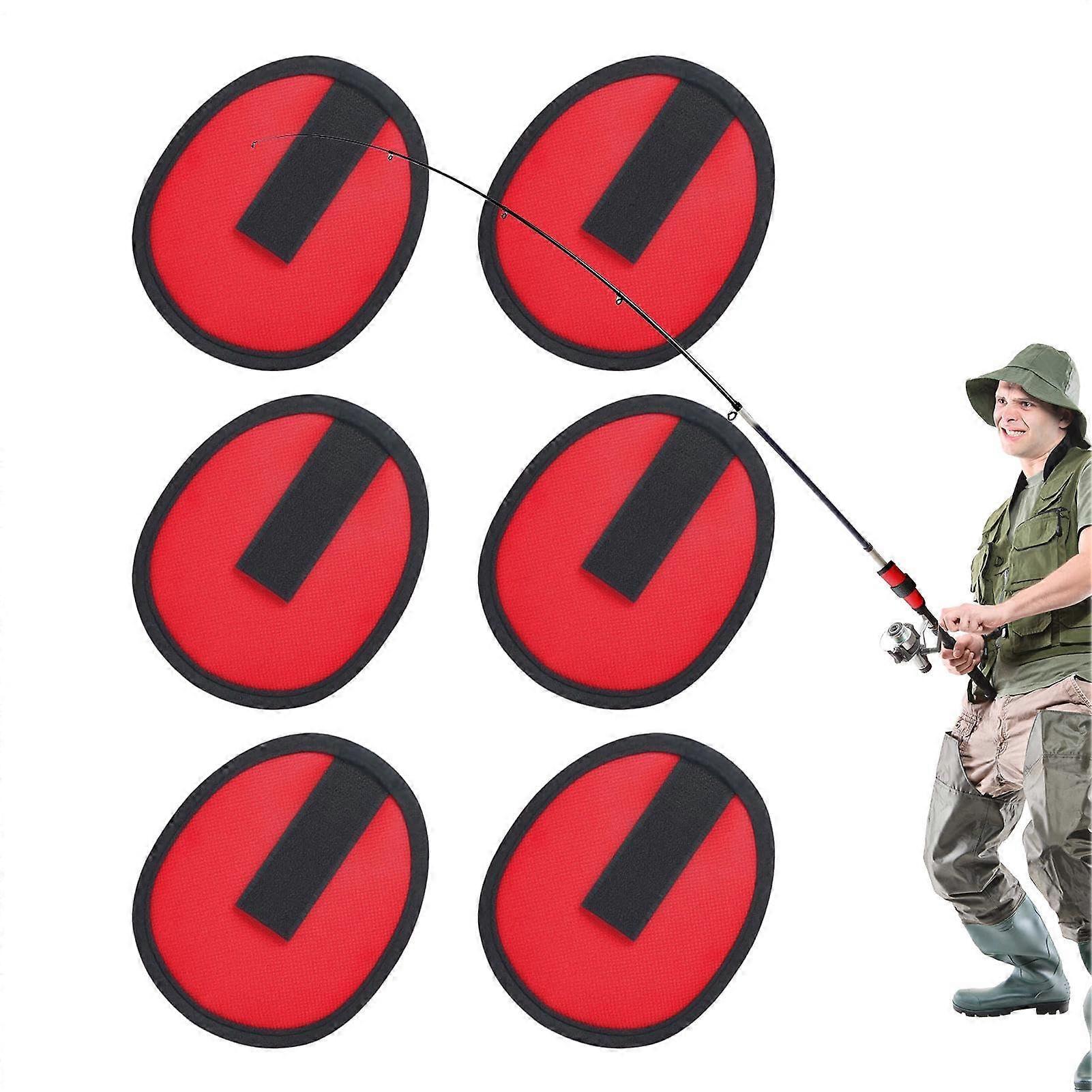 Fischereihakenabdeckungen Lure Wrap Set 6 Stück, 15 cm Tragbare Köderschildhülse für Trolling Angelruten, Rote Farbe