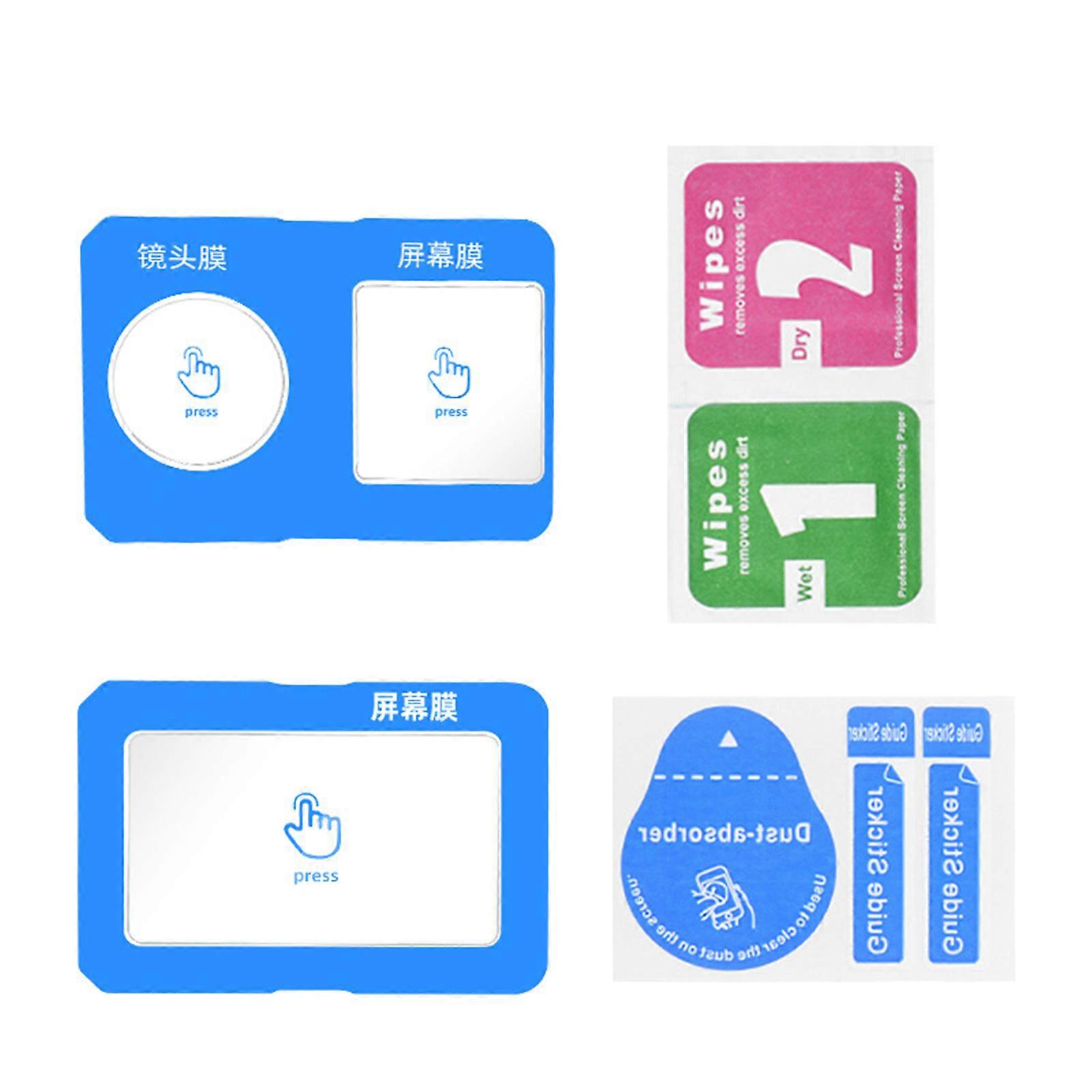 1 ensemble de kit de couverture d’objectif d’appareil photo anti-rayures Film de verre enduit AR Conception antichoc pour l’action 5P avec absorbeur de poussière