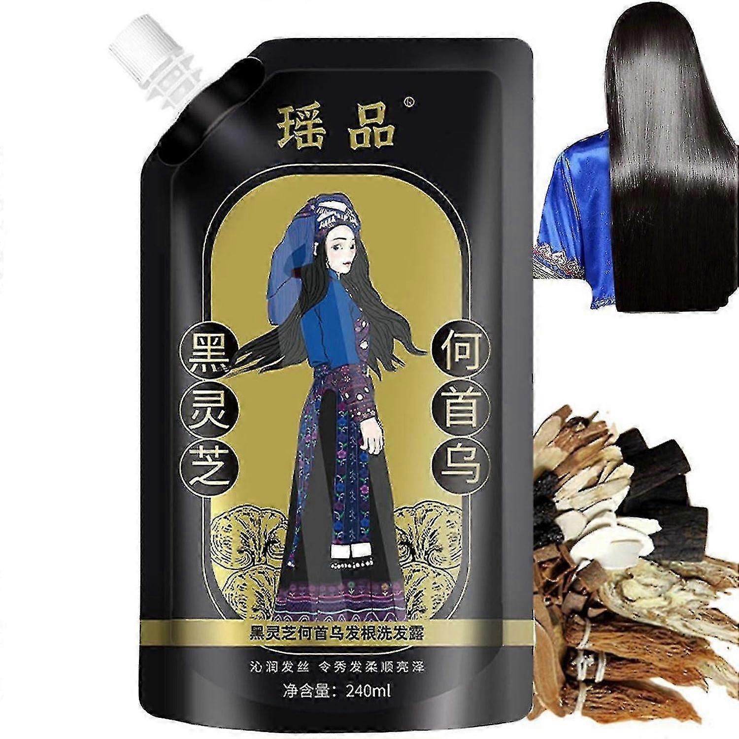 Haarshampoo für schnelles Haarwachstum Polygonum Multiflorum Black Ganoderma lucidum Haarwuchs-Shampoo Anti-Haarausfall Wirksam