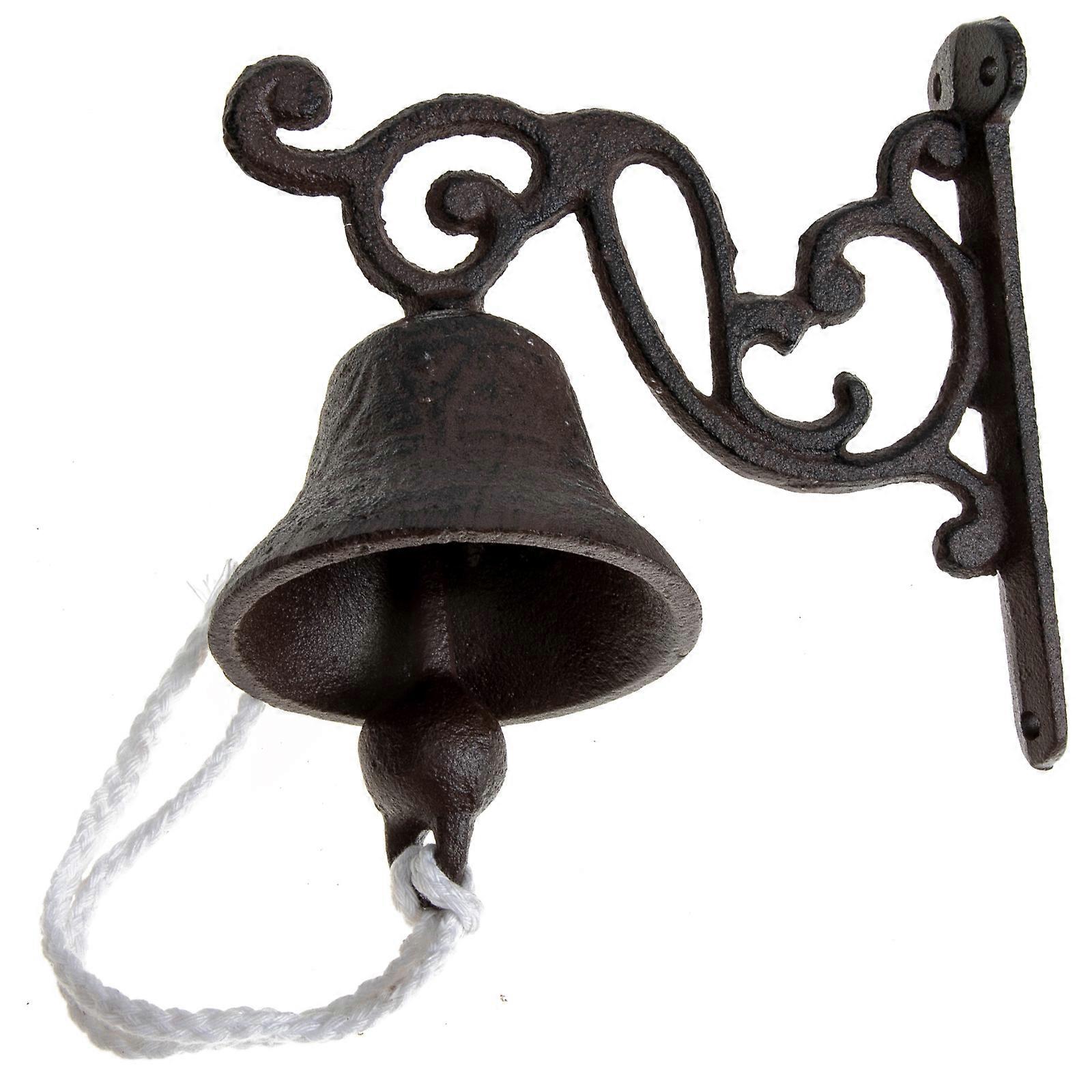 Front Door Bell Iron Wall Mounted Bell Retro Style Manually Shaking 1Pack
