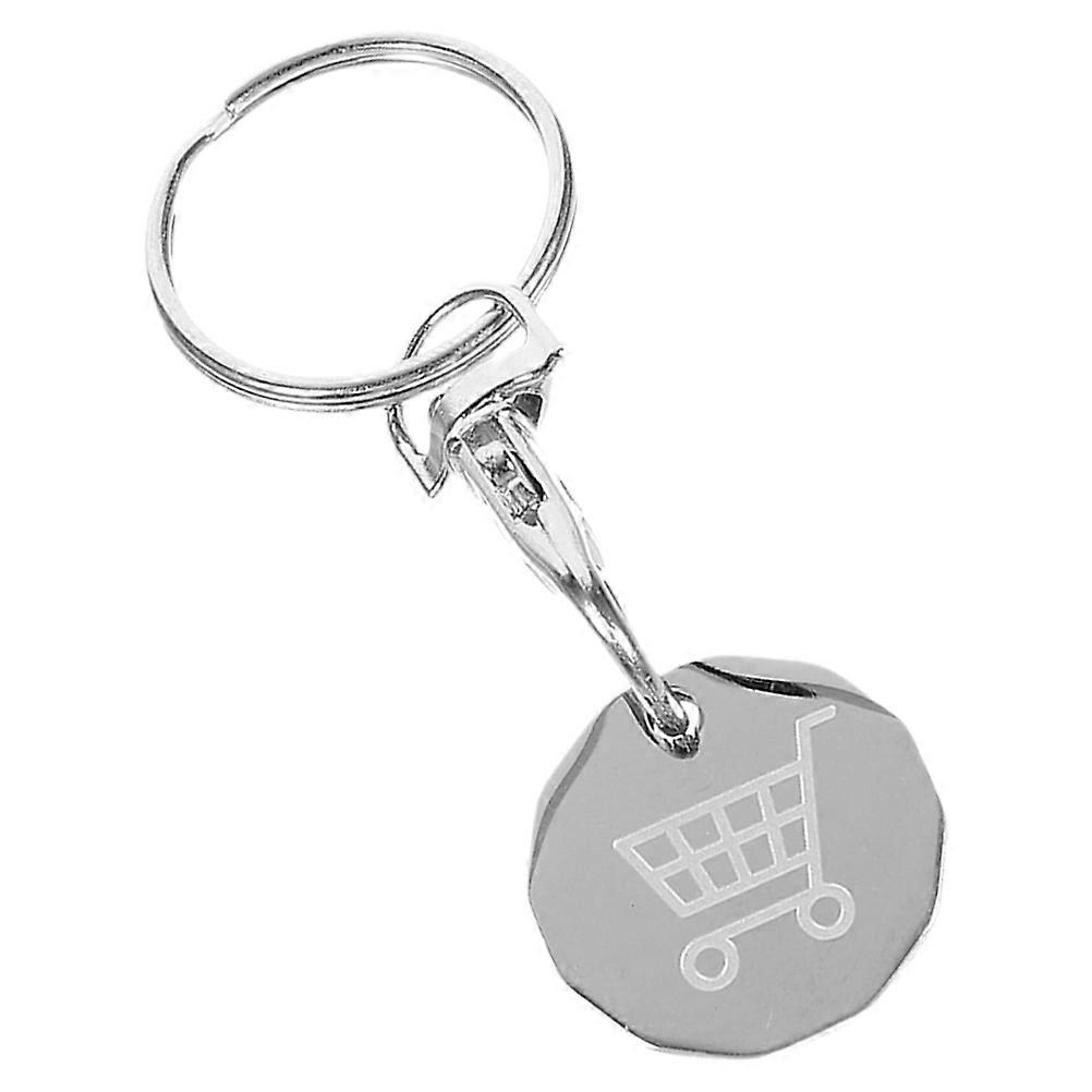 Shopping Trolley Token Keychain for Shopping with Metal Coin Hanging Accessory