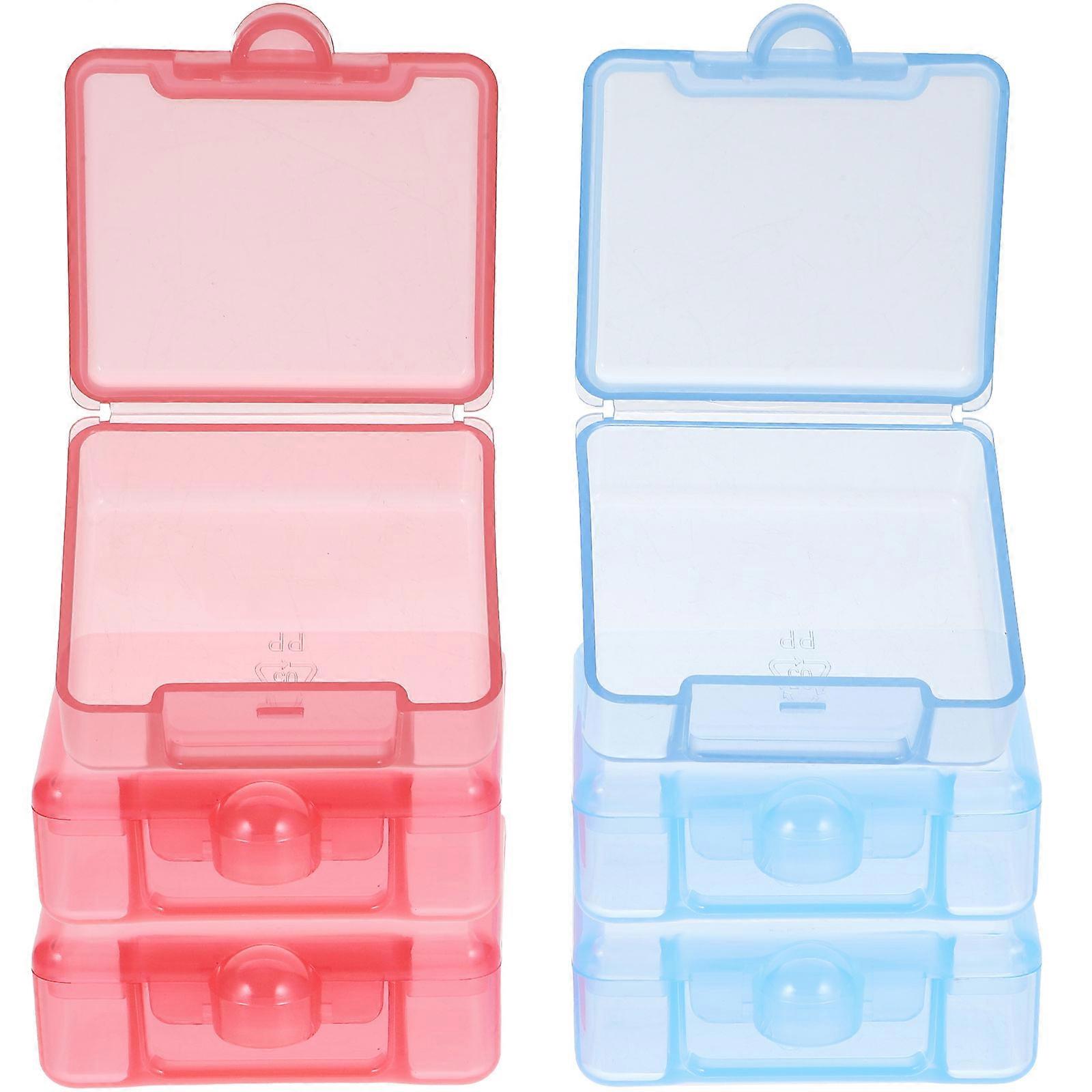 Mini Pill Organizer Storage Cases Portable Small Plastic Medicine Organizer Blue Home Use 6Pcs